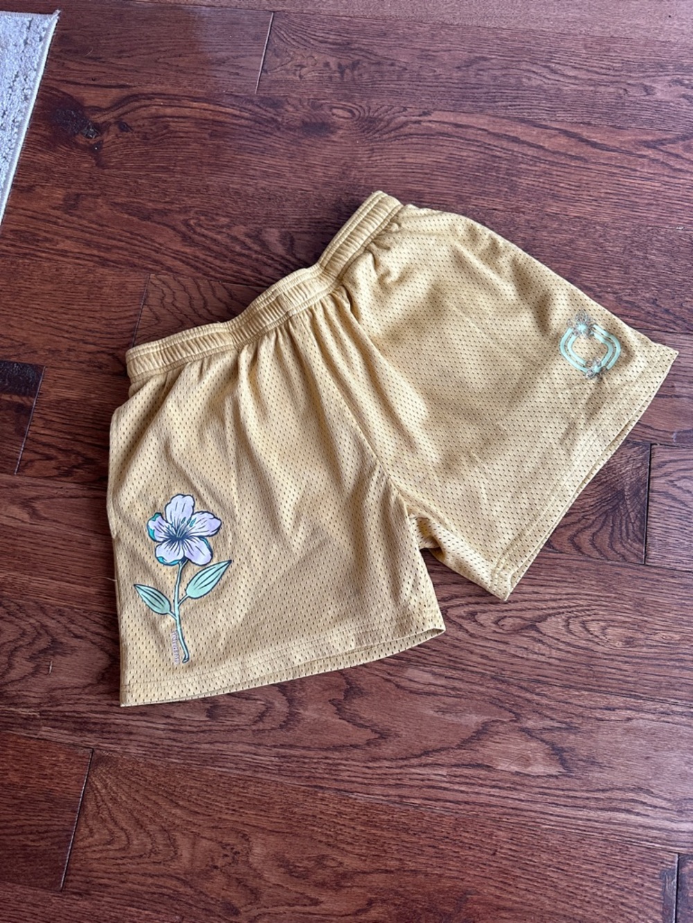 Overtime- Men's Athletic Mesh Shorts with Floral Accent
